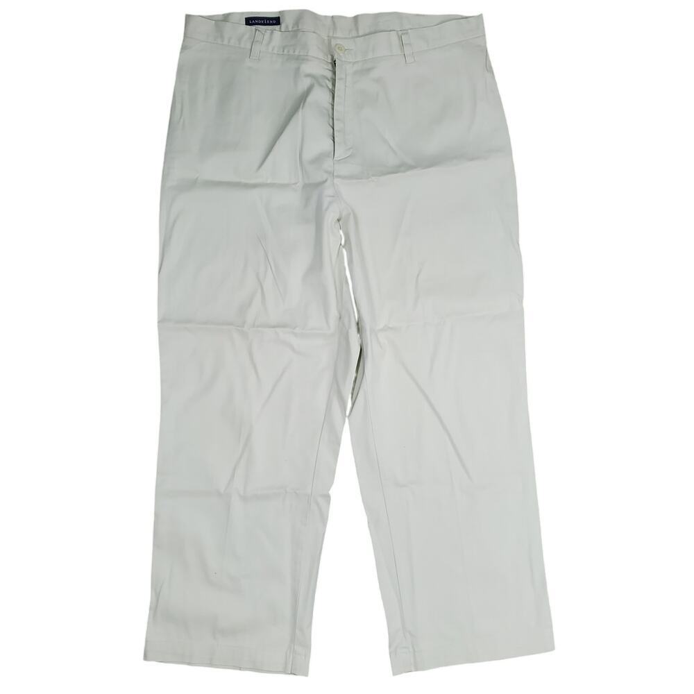 ✨ Lands' End Women's Beige Chino Pants 16P Classic Straight Leg